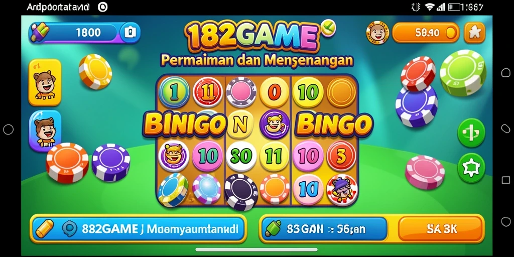 Tampilan dinamis dari gameplay Bingo di 182GAME.
