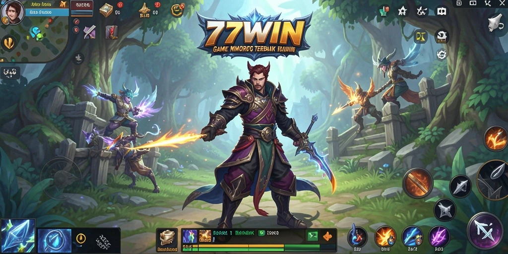 Tampilan gameplay menarik dari 77WIN, menunjukkan aksi pertempuran MMORPG yang seru.