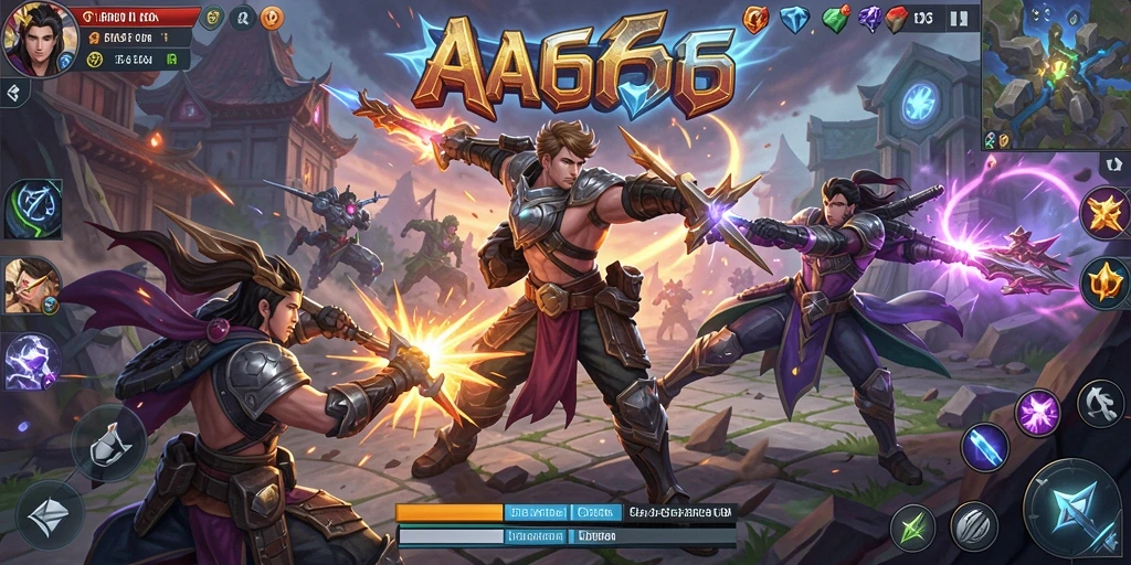 Gameplay seru di arena MOBA AA666 dengan karakter yang beragam.