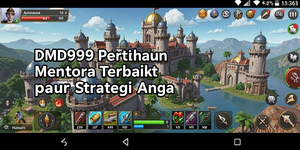 Screenshot gameplay DMD999 menampilkan aksi Tower Defense yang intens.