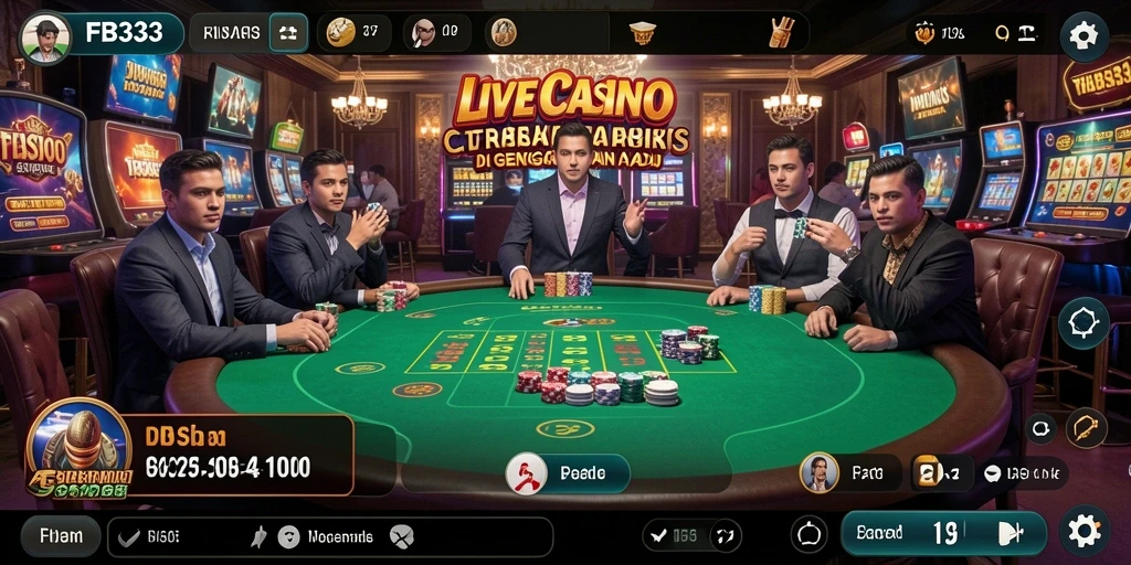 Screenshot FB333 menampilkan dealer profesional dalam aksi permainan Live Casino.