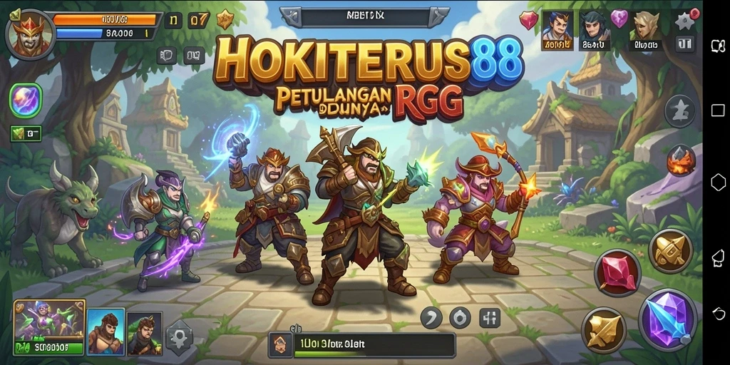 Screenshot gameplay HOKITERUS88 menampilkan pertarungan epik antar karakter.