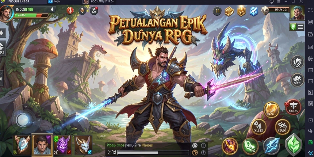 Tangkapan layar gameplay INDOBIT88 dengan aksi RPG yang mendebarkan.