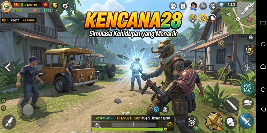 Tampilan gameplay KENCANA28 yang menarik dengan nuansa simulasi kehidupan.