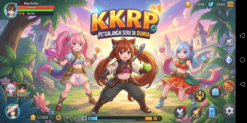 Screenshot dari KKRP menampilkan aksi seru dalam dunia Anime.