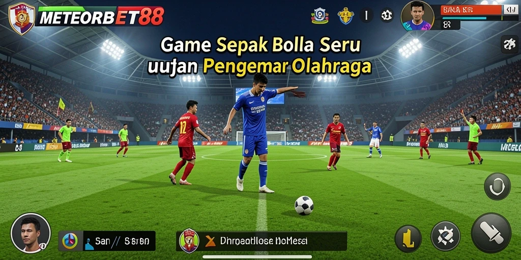 Tampilan gameplay METEORBET88 yang memukau di lapangan sepak bola.