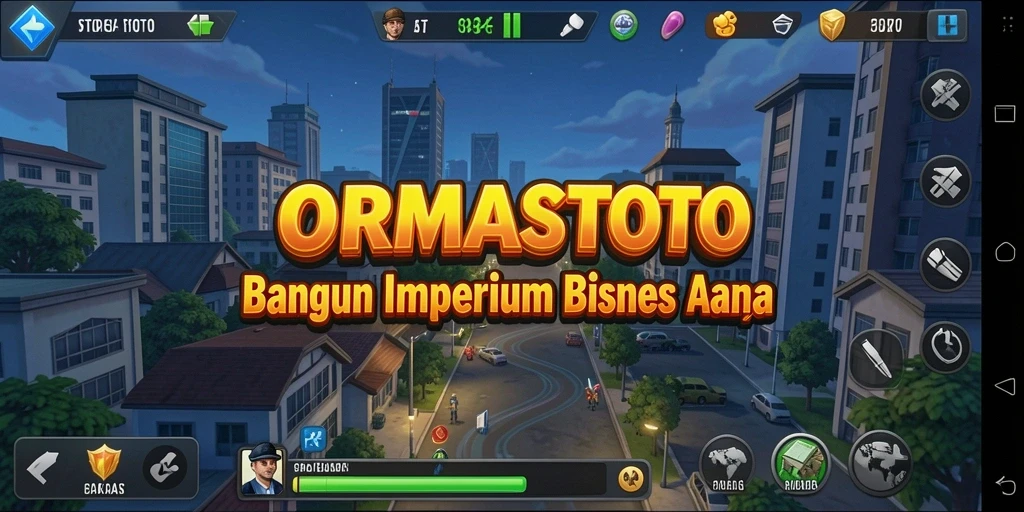 Tampilan gameplay <strong>ORMASTOTO</strong> saat membangun bisnis yang sukses.