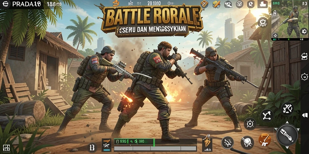 Gameplay seru PRADA188 dengan pertempuran epik Battle Royale.