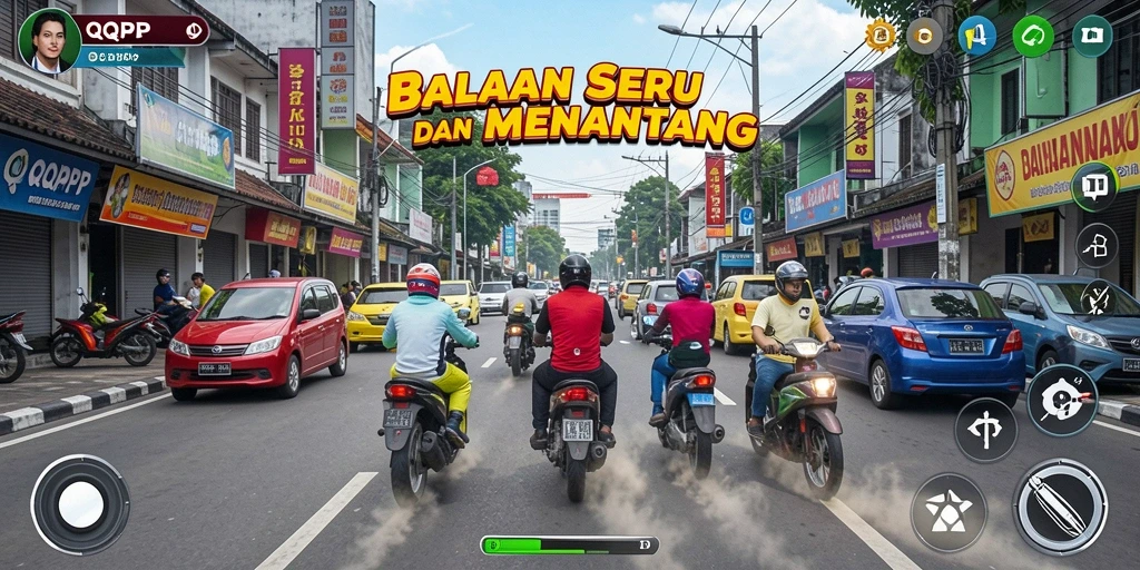 Tangkapan layar QQRP menampilkan aksi balap yang mendebarkan di jalanan.