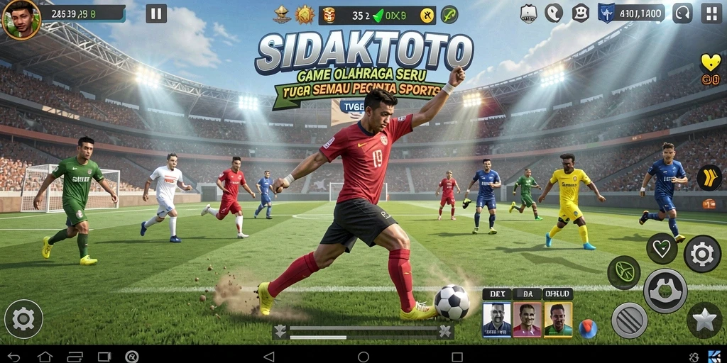 Tampilan gameplay SIDAKTOTO menampilkan aksi olahraga yang mendebarkan dan grafis yang luar biasa.