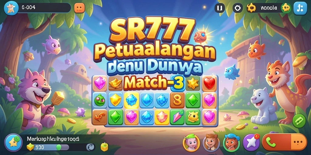 Tampilan gameplay SR777 dengan objek berwarna-warni di layar.