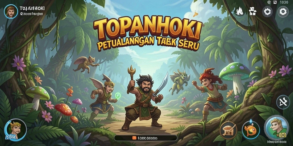 Gameplay TOPANHOKI menampilkan lingkungan petualangan yang memikat dan menantang.